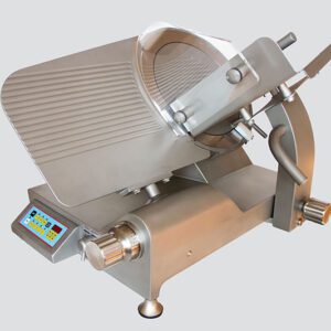 Affettatrice a Gravità Inox GSX 350 trasmissione ingranaggi SA CE con Affilatoio Separato in dotazione